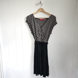 ELLE Striped Wrap Dress